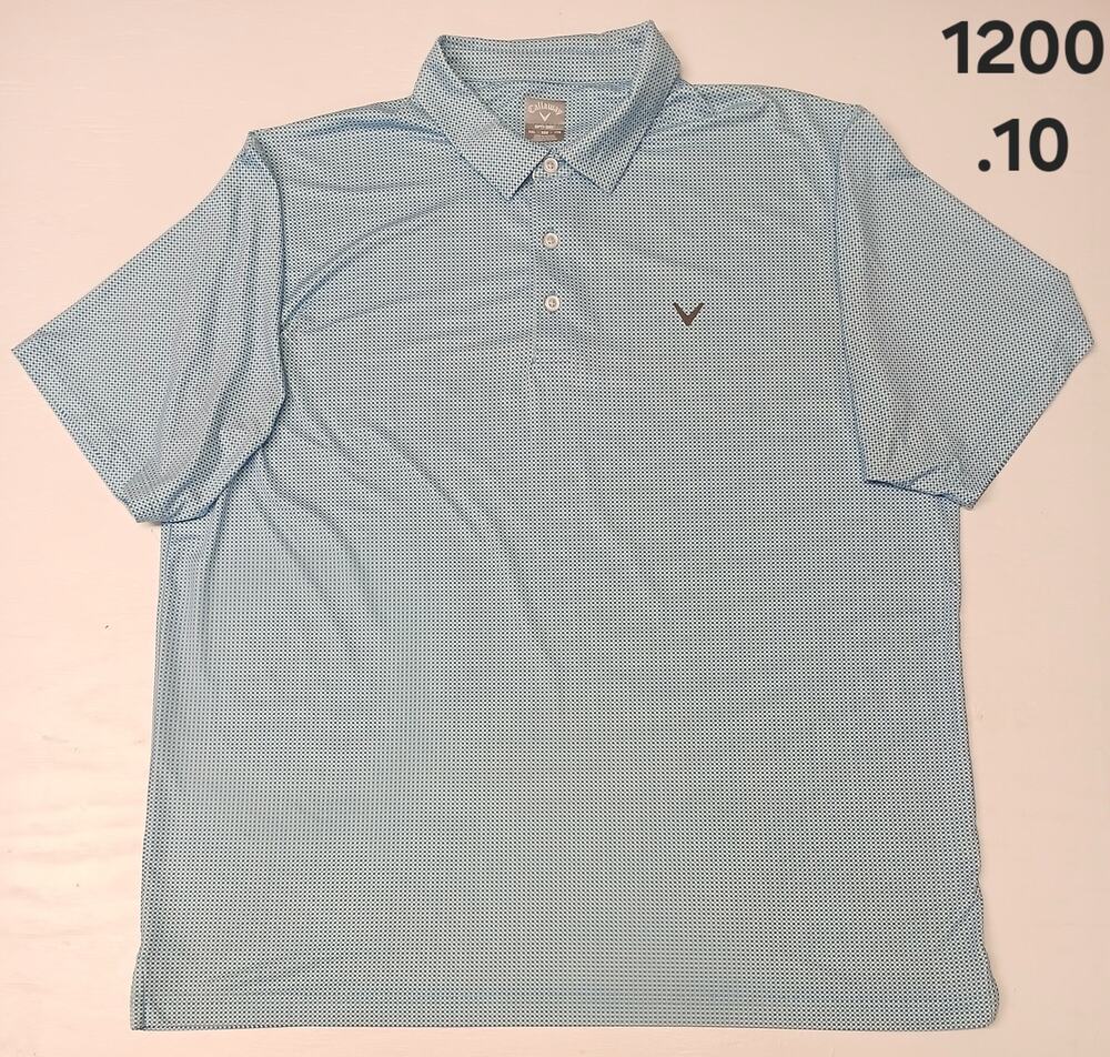 Callaway (2XL) Blue Diamond Plaid Short Sleeve Polo Shirt